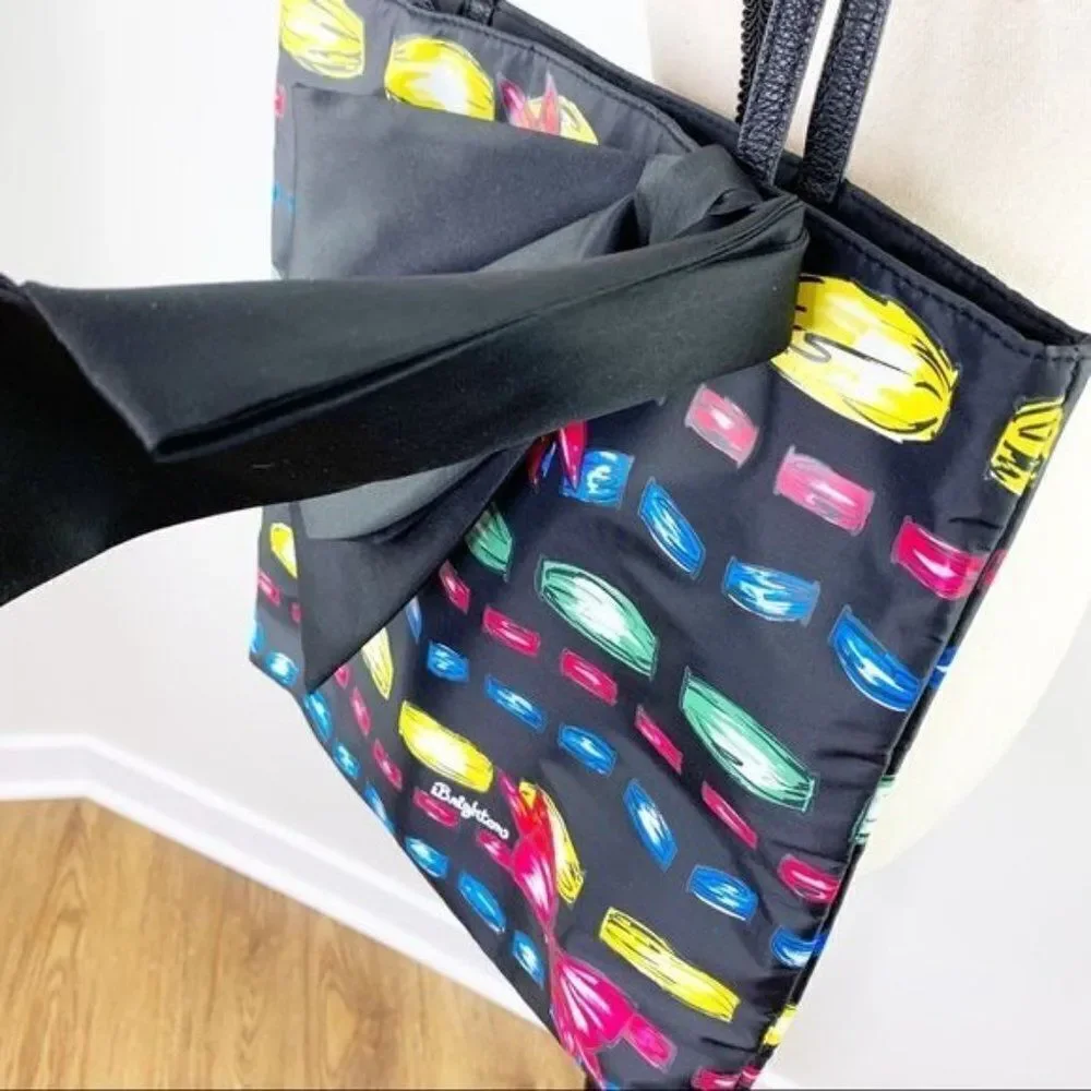 Brighton Take a Beau Black Large Bow Tote Bag Shopper Handbag Purse‎